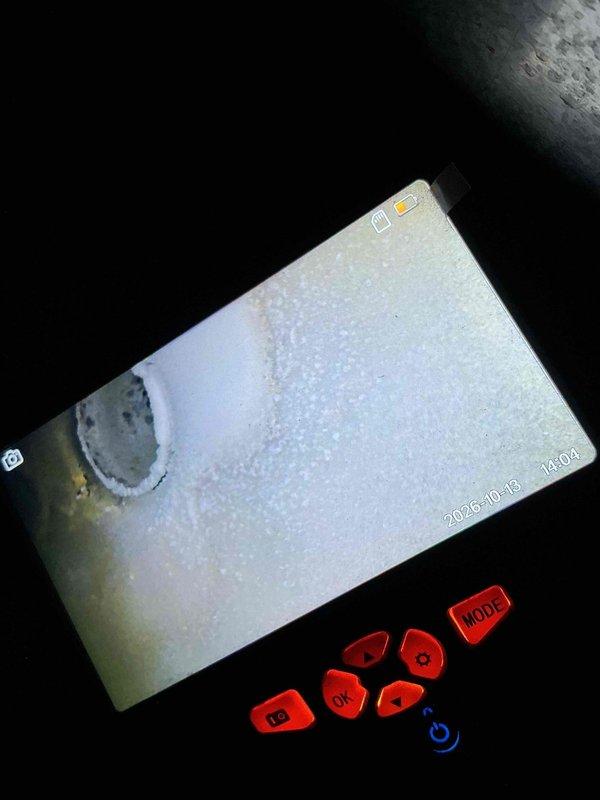 Performed a fall clean and check on the furnace, humidifier, and water heater per the comfort plan, including inspection of components and operation. Borescope inspection of the heat exchanger revealed heavy frost/ice buildup and discoloration around the openings, indicating a potential combustion venting or condensate-related issue; the condition was documented with photos and further evaluation or repair is recommended.