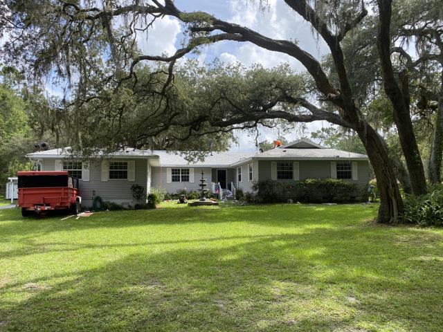Summerfield, FL - Remove old Plywood and Shingle replace with new plywood and GAF Timberline HDZ Birchwood Shingle Install half-lapped GAF Feltbusters underlayment to building code specifications. Install new Bullet Boot Shields on all plumbing projections. Install new Weatherwatch IWS in all valleys. Install 1.75 face Aluminum eave drip. A Lifetime Warranty to be issued by manufacturer. Summerfield, FL - Remove old Plywood and Shingle replace with new plywood and GAF Timberline HDZ Birchwood Shingle Install half-lapped GAF Feltbusters underlayment to building code specifications. Install new Bullet Boot Shields on all plumbing projections. Install new Weatherwatch IWS in all valleys. Install 1.75 face Aluminum eave drip. A Lifetime Warranty to be issued by manufacturer.