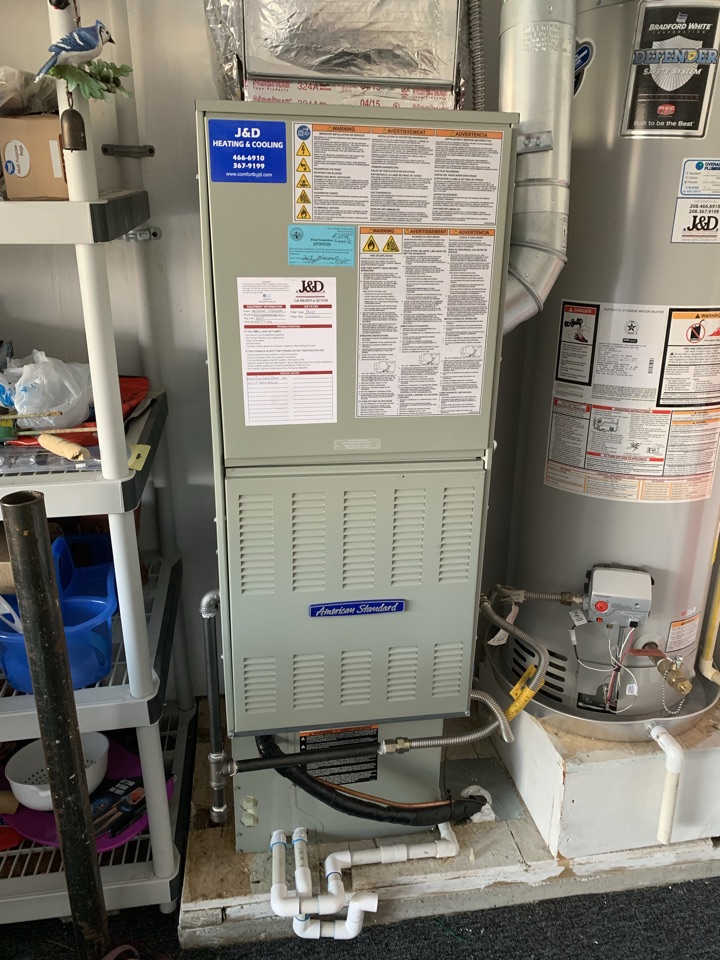 Preventative maintenance on a American standard furnace 