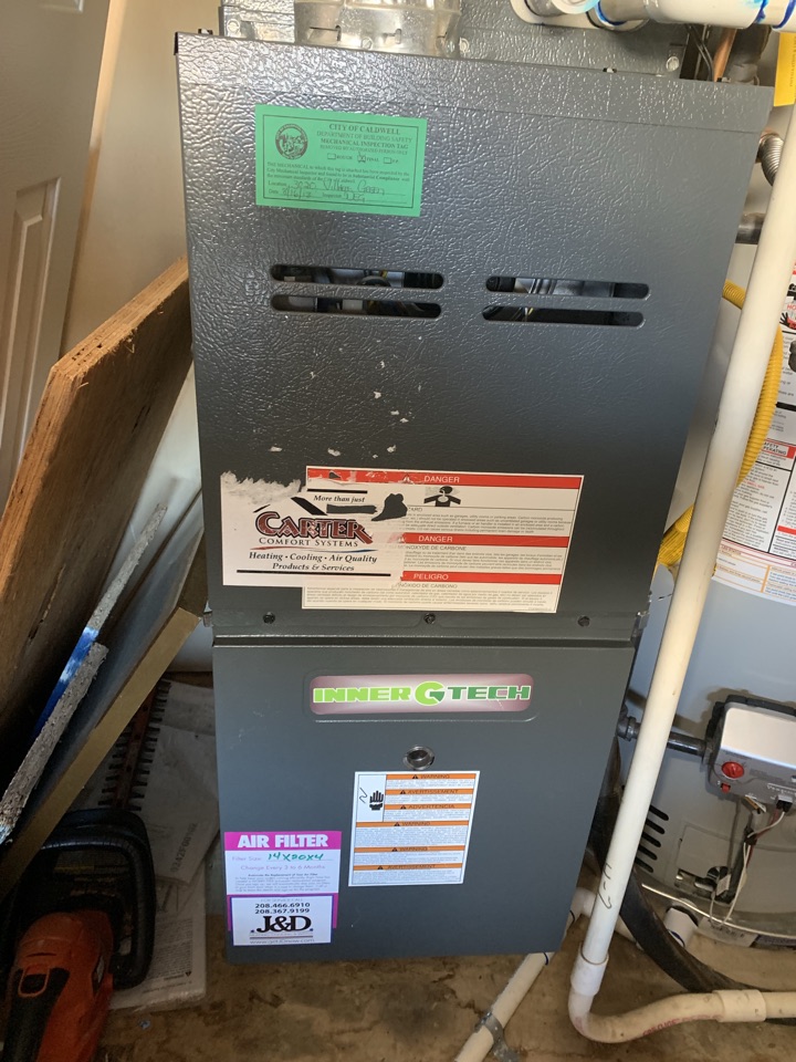 Preventative maintenance on a Innergtech Furnace.