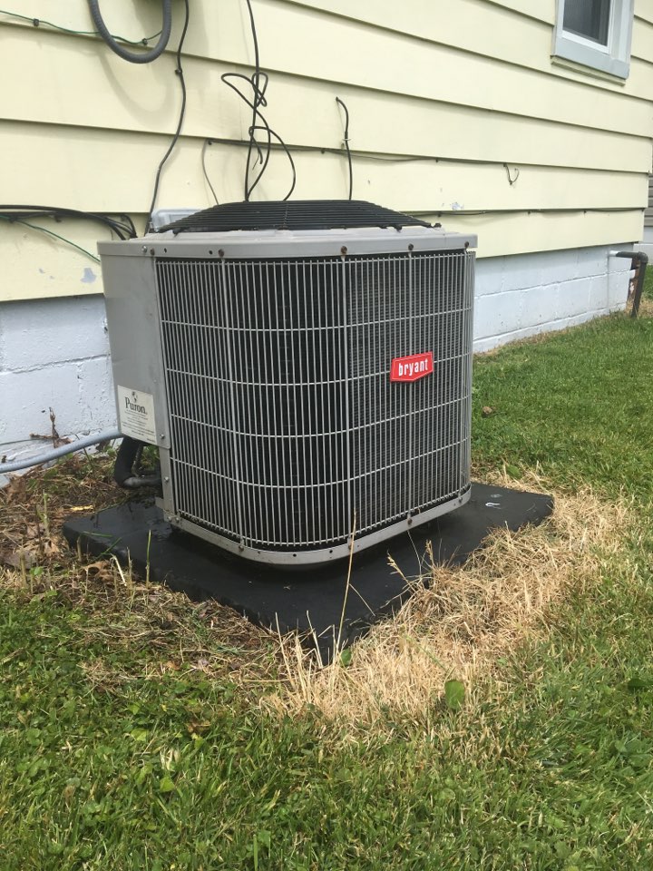 Spring maintenance on a Bryant air conditioner 