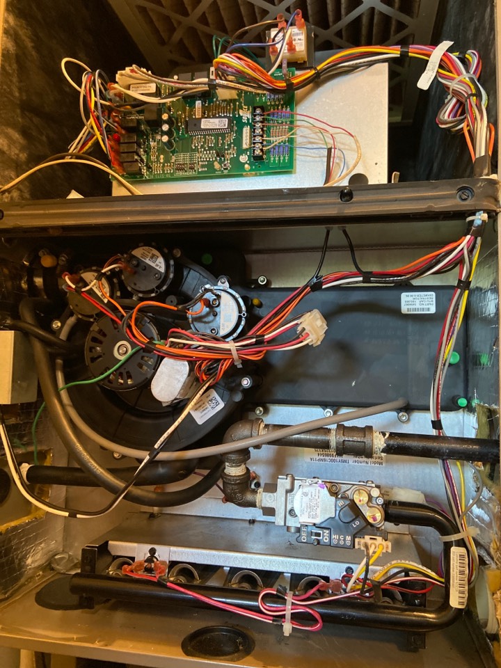 Furnace maintenance on a Coleman unit.