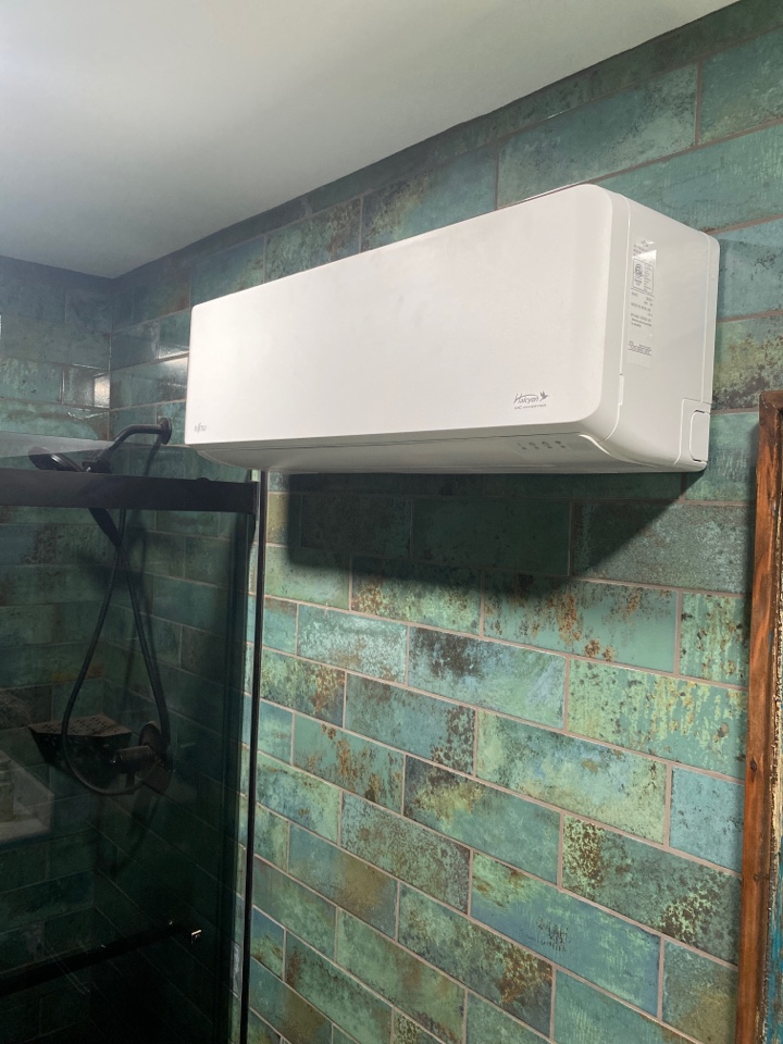 Start up on Fujitsu high-efficiency mini split heat pump. 