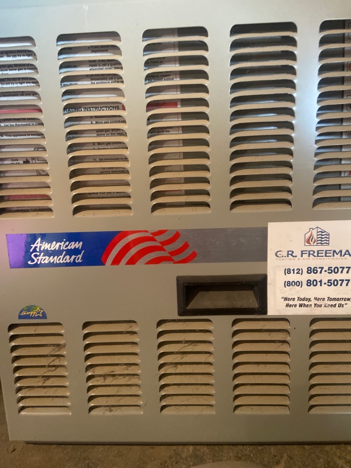 Heating maintenance on a American Standard furnace 