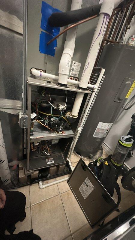 Responded to service call for furnace failing to heat above 62 degrees. Diagnostic inspection revealed faulty limit switch preventing proper heating cycle completion. Replaced limit switch, cleaned flame sensor, and verified proper thermostat communication. System now operating correctly with heat output reaching desired temperature settings.