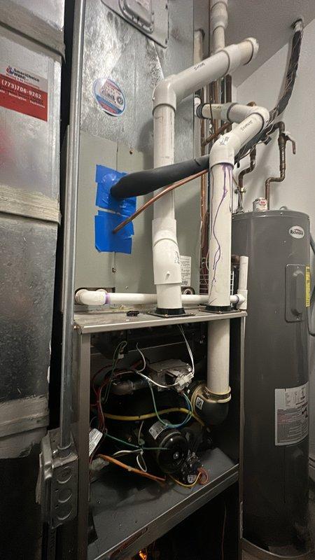 Responded to service call for furnace failing to heat above 62 degrees. Diagnostic inspection revealed faulty limit switch preventing proper heating cycle completion. Replaced limit switch, cleaned flame sensor, and verified proper thermostat communication. System now operating correctly with heat output reaching desired temperature settings.