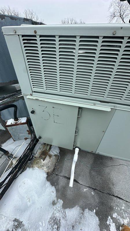 Responded to no heat complaint at rooftop unit. Performed diagnostic testing with multimeter on control board and electrical components. Identified faulty circuit board with visible corrosion at base of unit. Replaced control board, verified proper operation, and confirmed heat restoration.