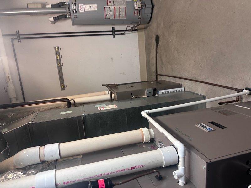 Conducted comprehensive inspection of existing HVAC system in basement utility room, including York air conditioning unit and water heater installation. Prepared detailed estimate for replacement furnace and associated ductwork modifications to improve system efficiency and airflow distribution.