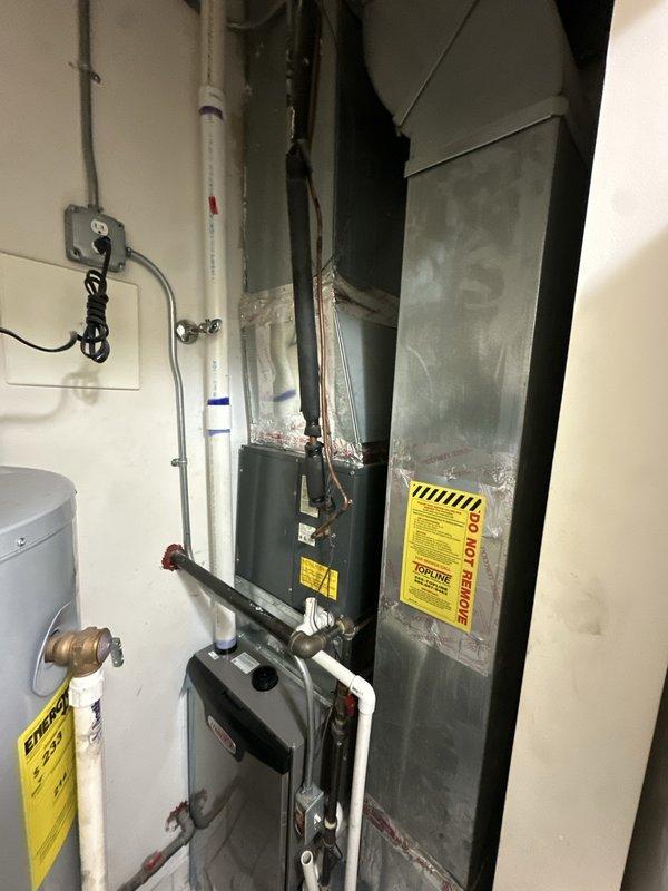 Completed bi-annual preventative maintenance on residential HVAC system. Performed comprehensive inspection of air handler unit located in interior mechanical room, verified proper operation of all components, checked electrical connections, and inspected ductwork sealing. Proceeded to rooftop to service multiple condensing units, cleaned condenser coils, checked refrigerant levels, verified proper airflow across all units, and tested system operation under load to ensure optimal performance for continued reliable cooling.