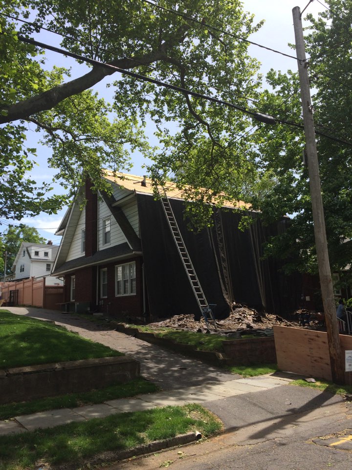 Brand new GAF Timberline roof. Replacing the entire roof deck with 5/8 inch CDX exterior plywood Brand new GAF Timberline roof. Replacing the entire roof deck with 5/8 inch CDX exterior plywood