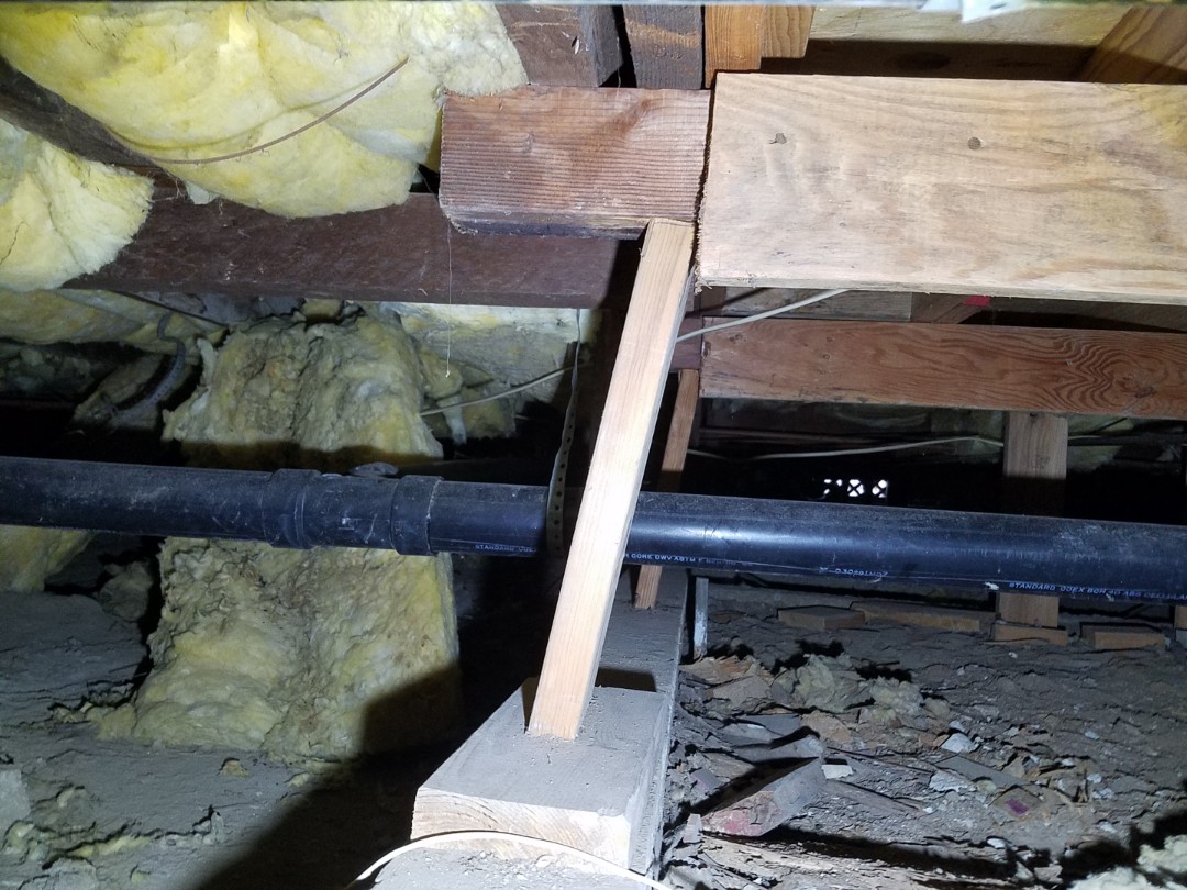 Raised foundation inspection improper post and pad supports 