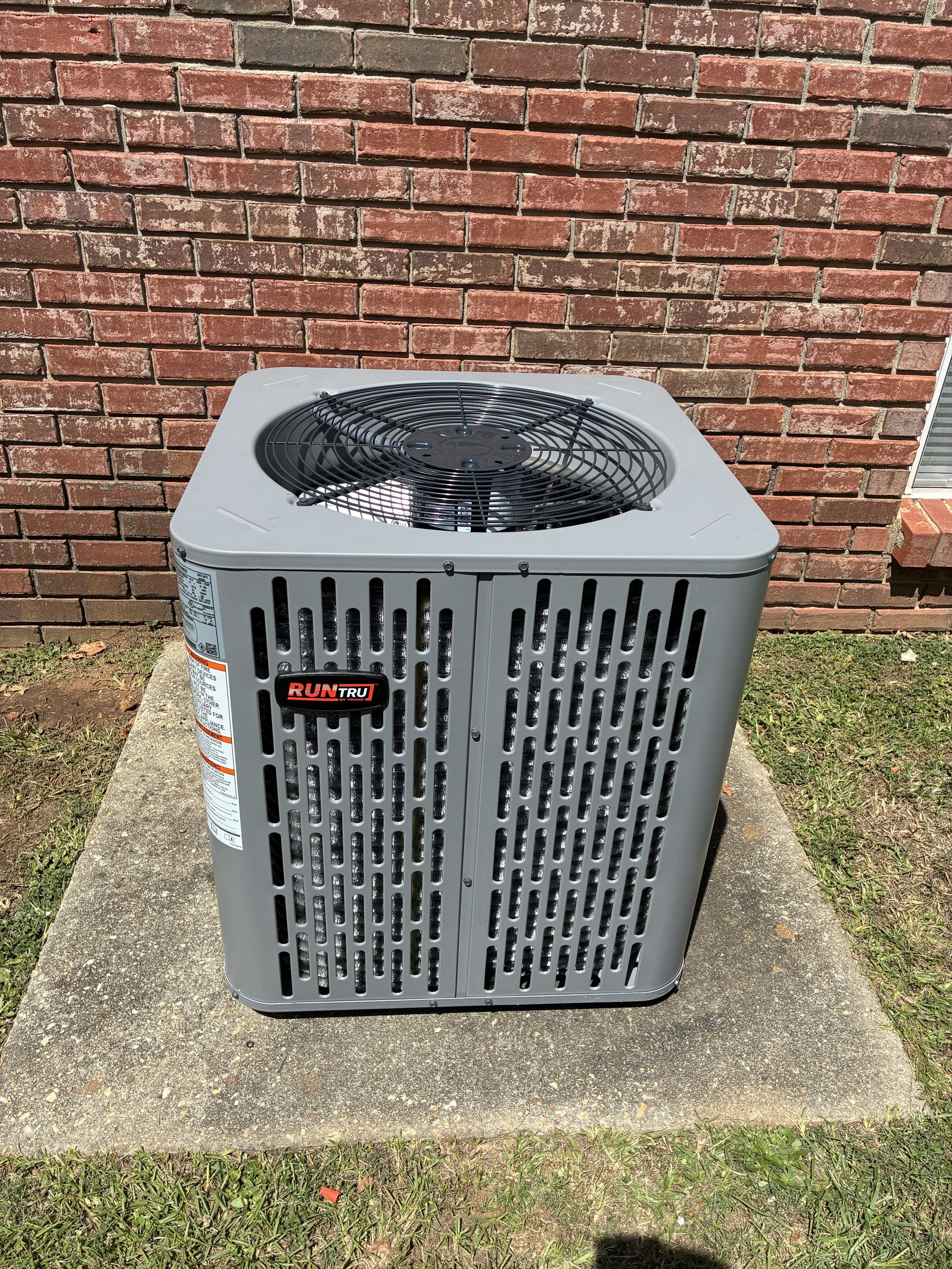 Runtru 3 ton straight cool gas heat install