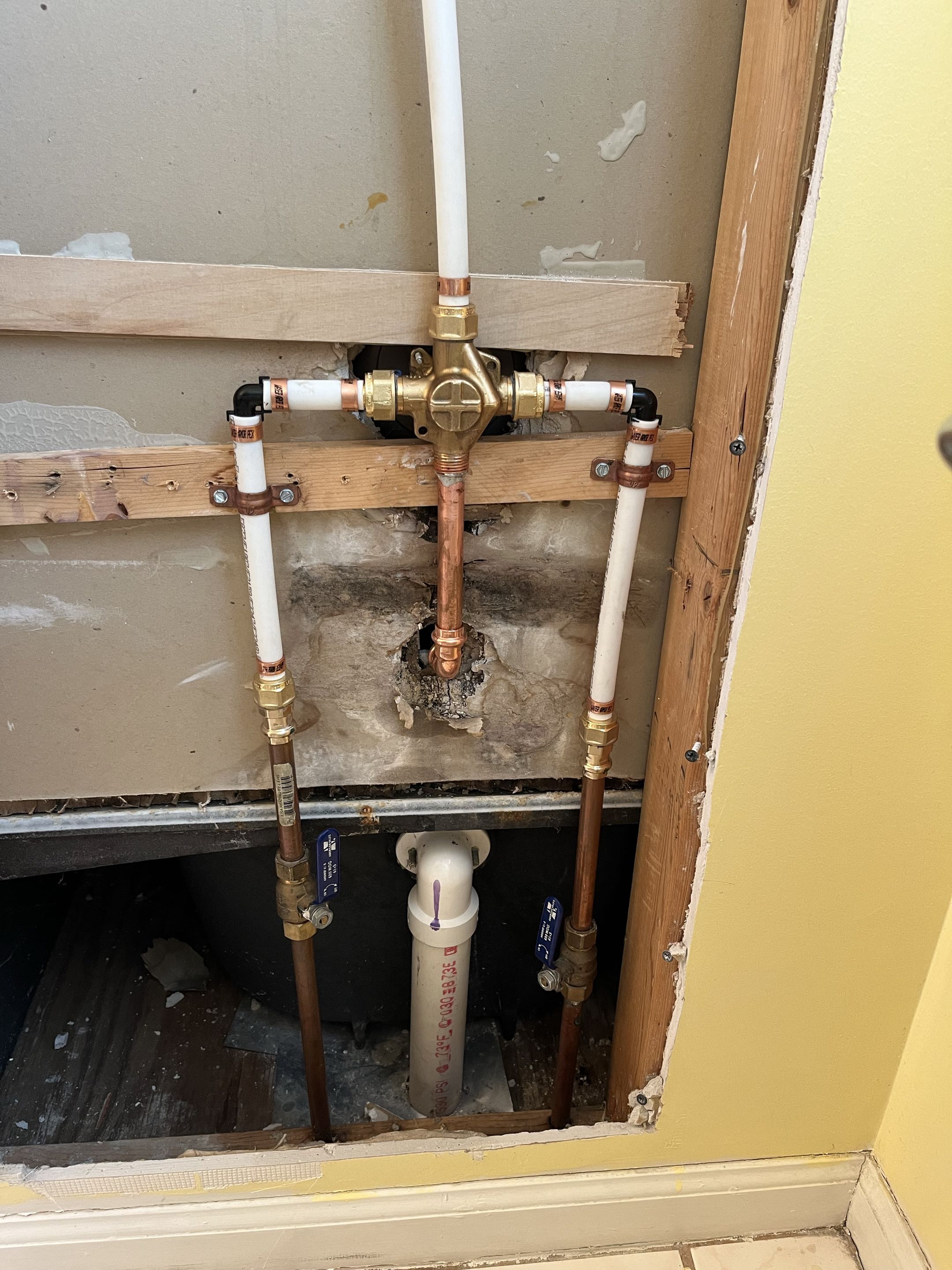 Installing a shower valve