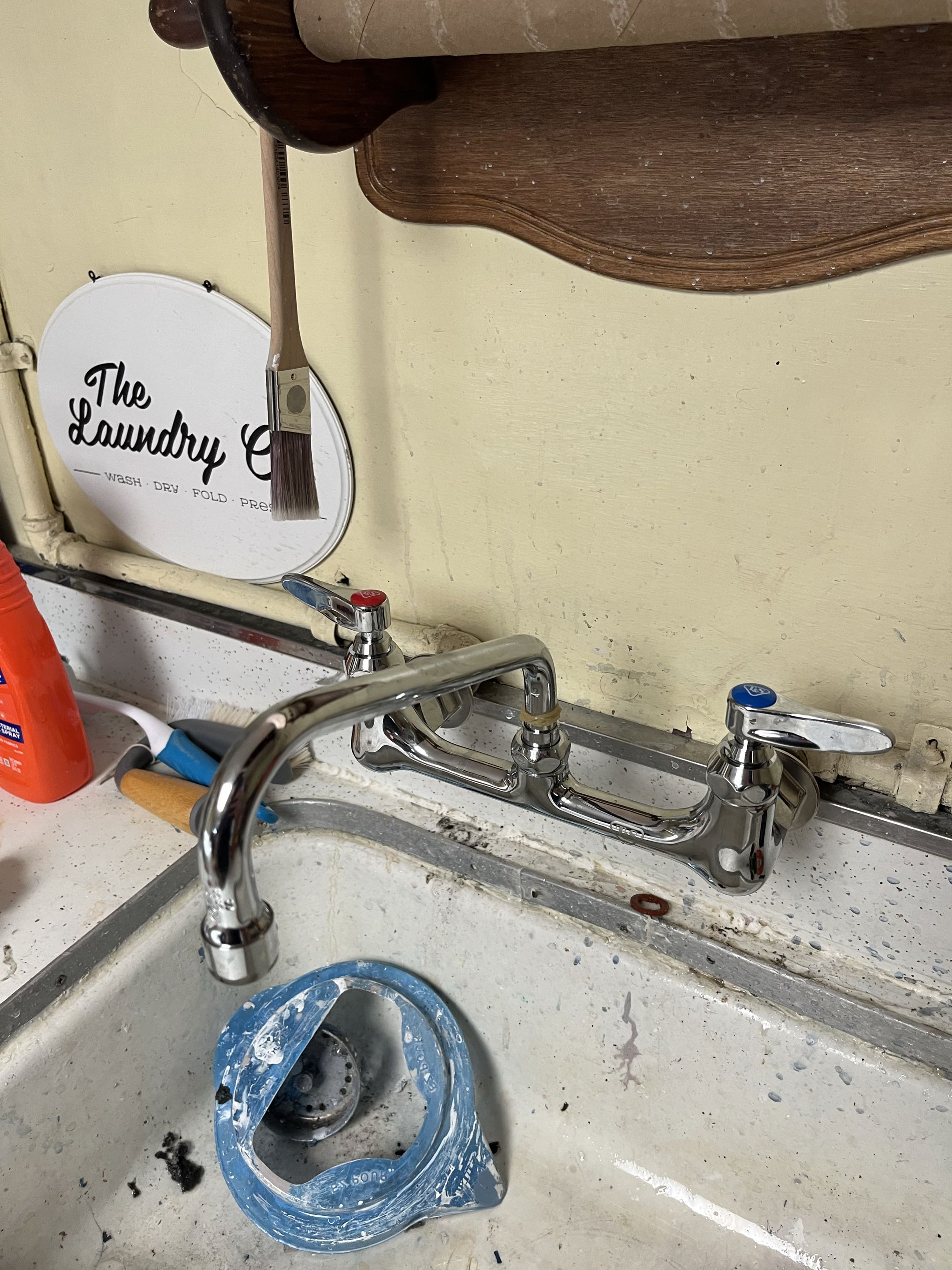 Replacing wall mounted faucet 