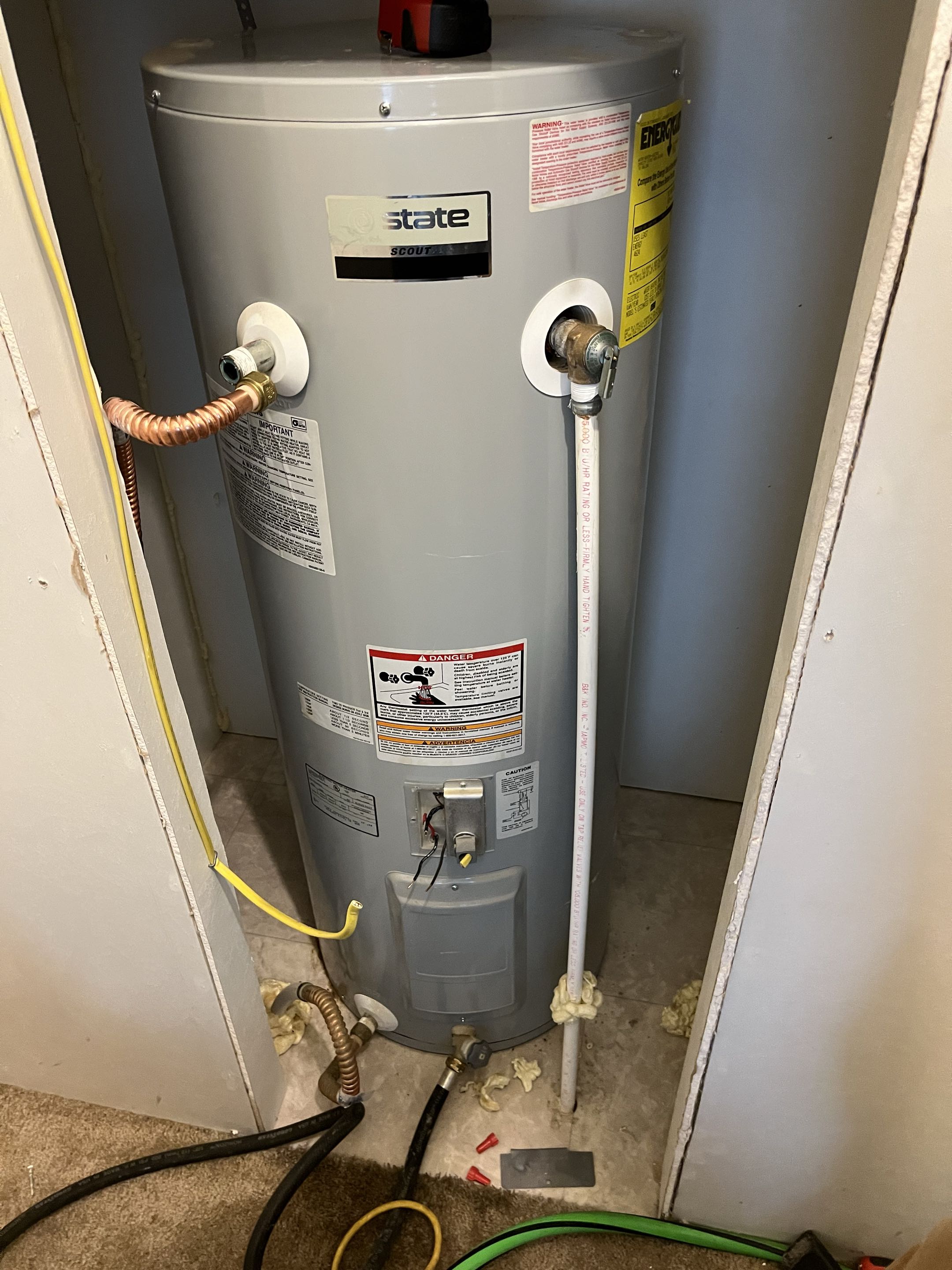Installing a new water heater 