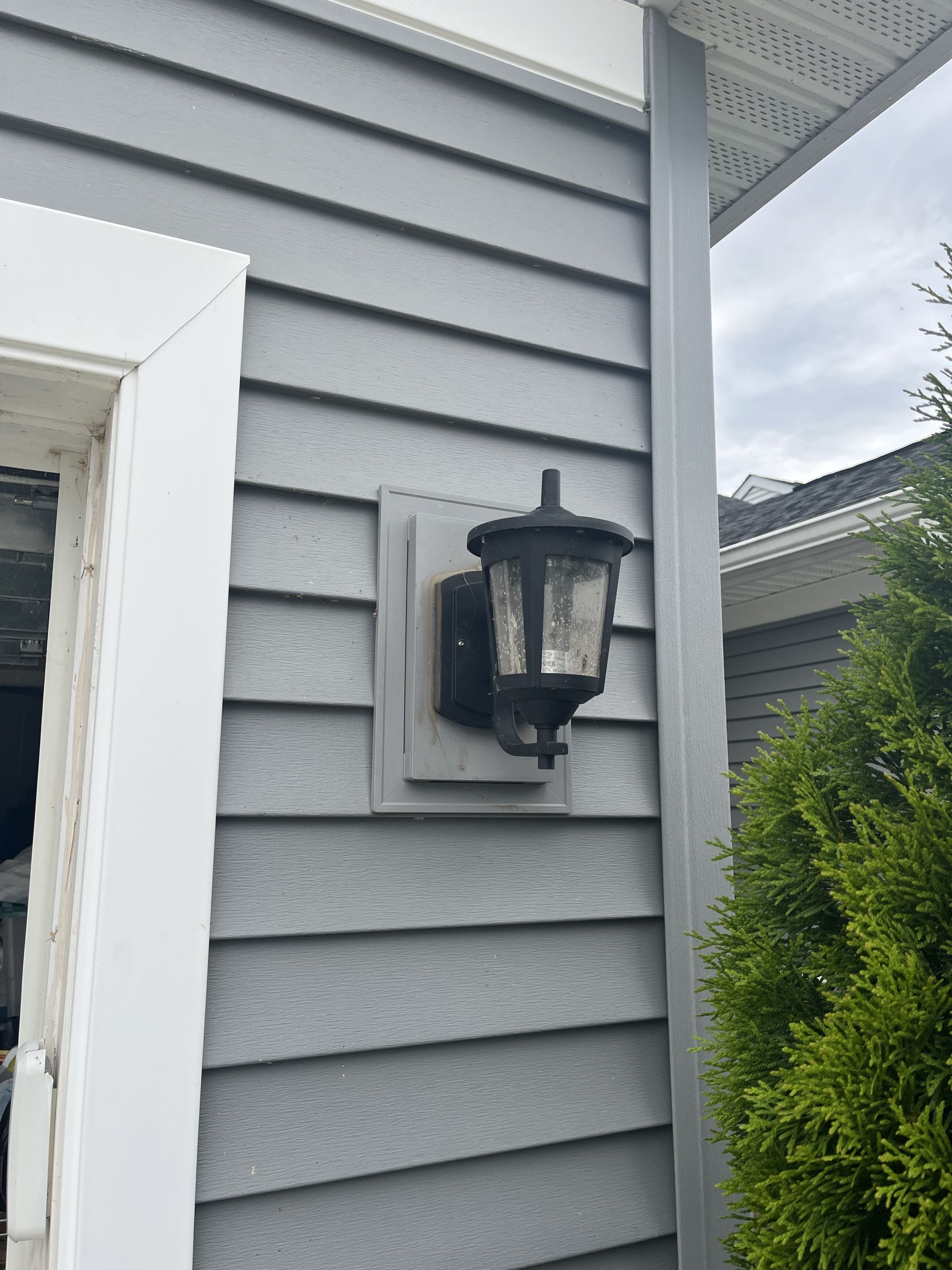 Installed new garage door sconce lights 