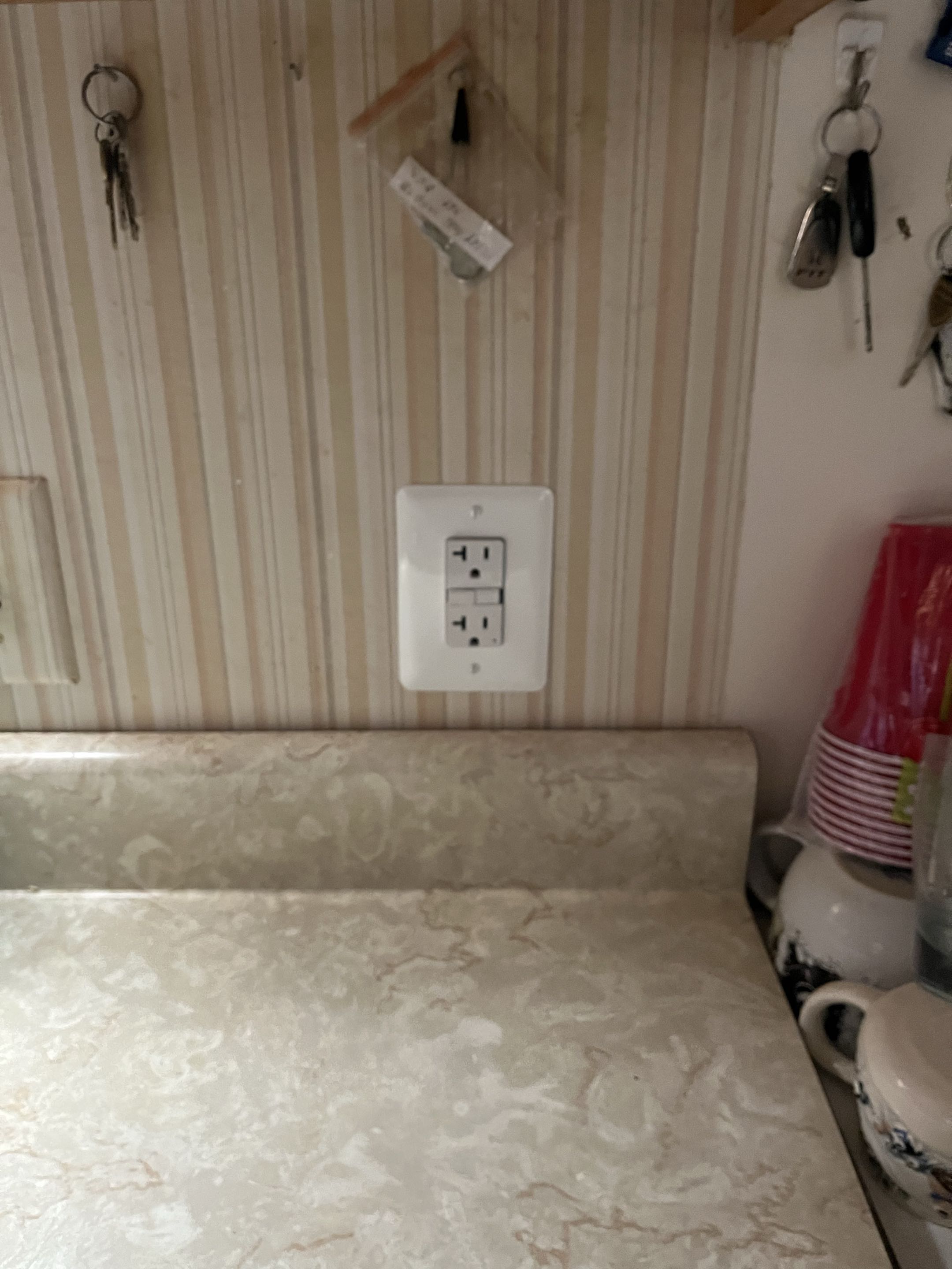 Performed a panel rejuvenation along with adding a GFCI outlet outside on the back of the house as well as installing whole house surge protection in panel /AC/ and on the coax cable line. Also made customers kitchen safe by adding GFCI outlets as there were none 