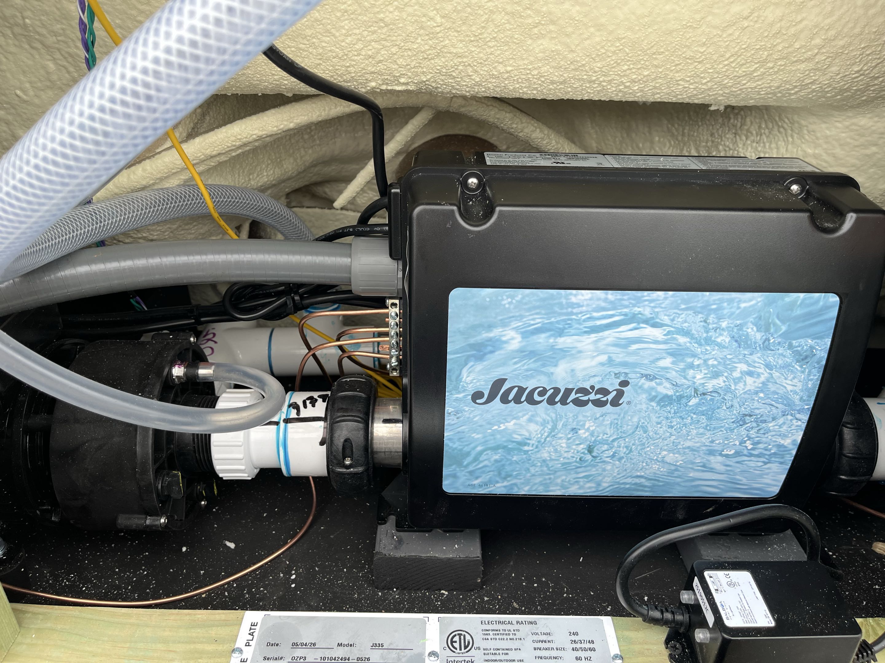 Installed 50 amp circuit from disconnect to hot tub