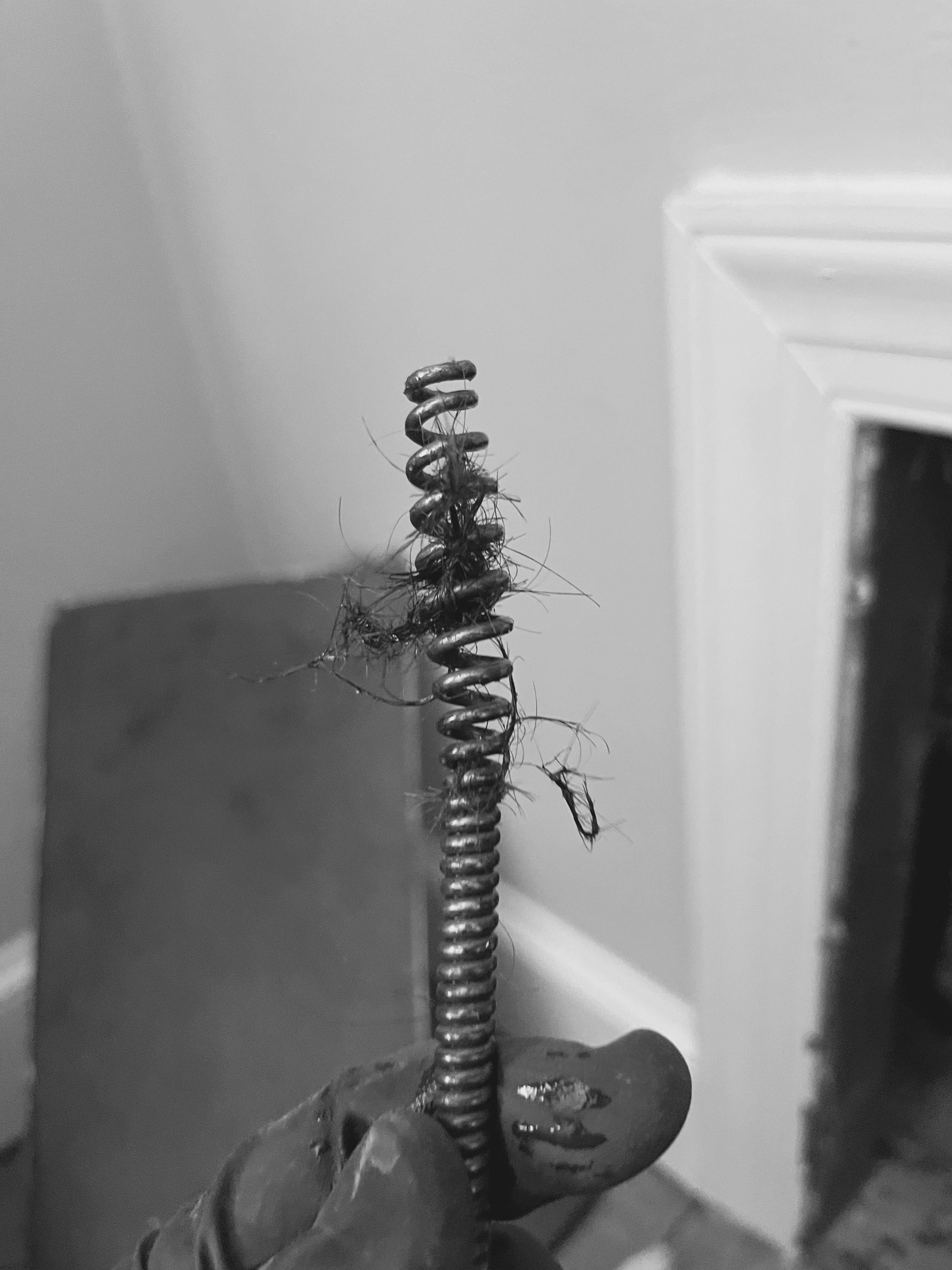 Snaking bathroom drains!