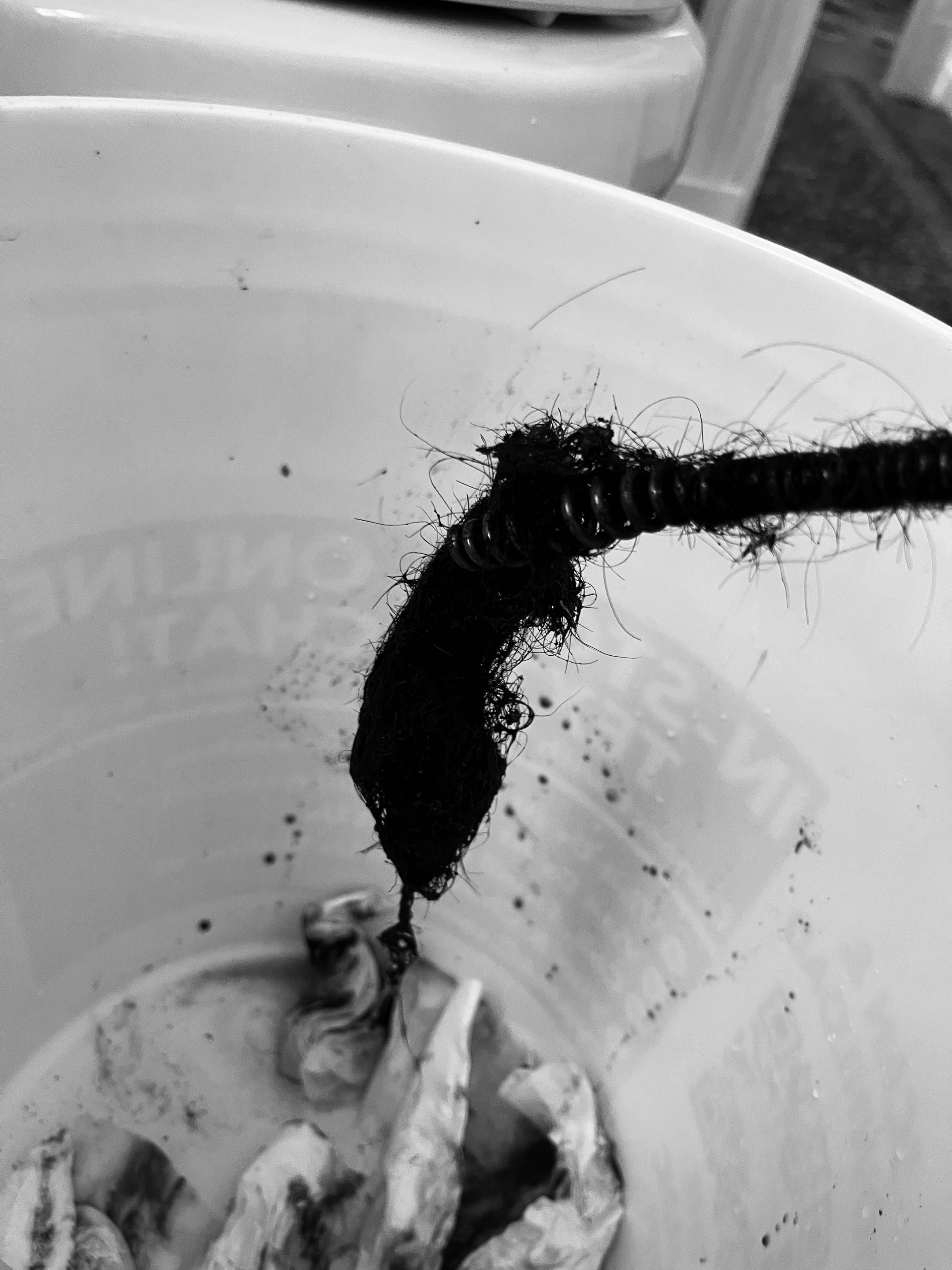 Snaking bathroom drains!