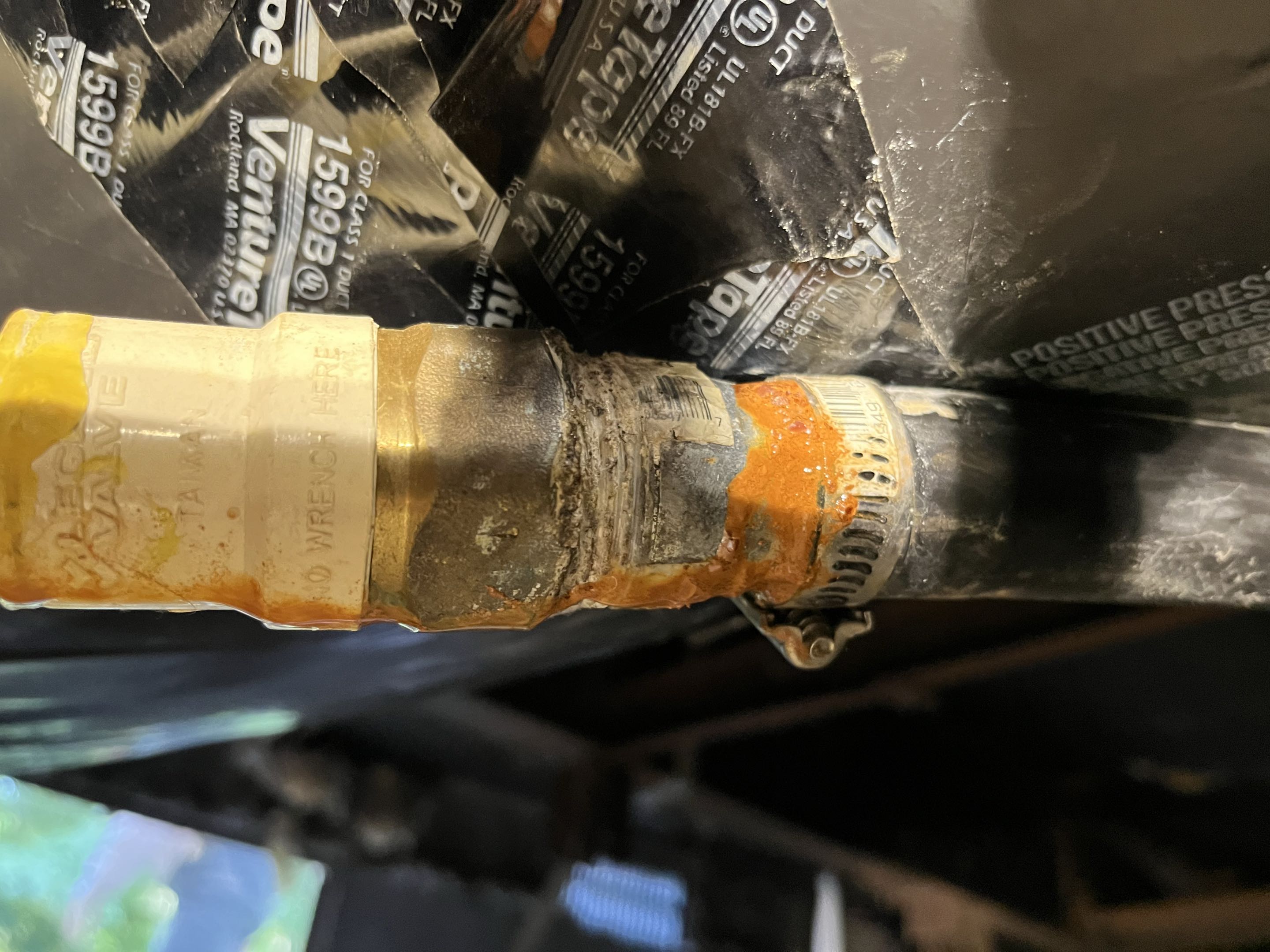 Repairing leak on incoming water service line 
