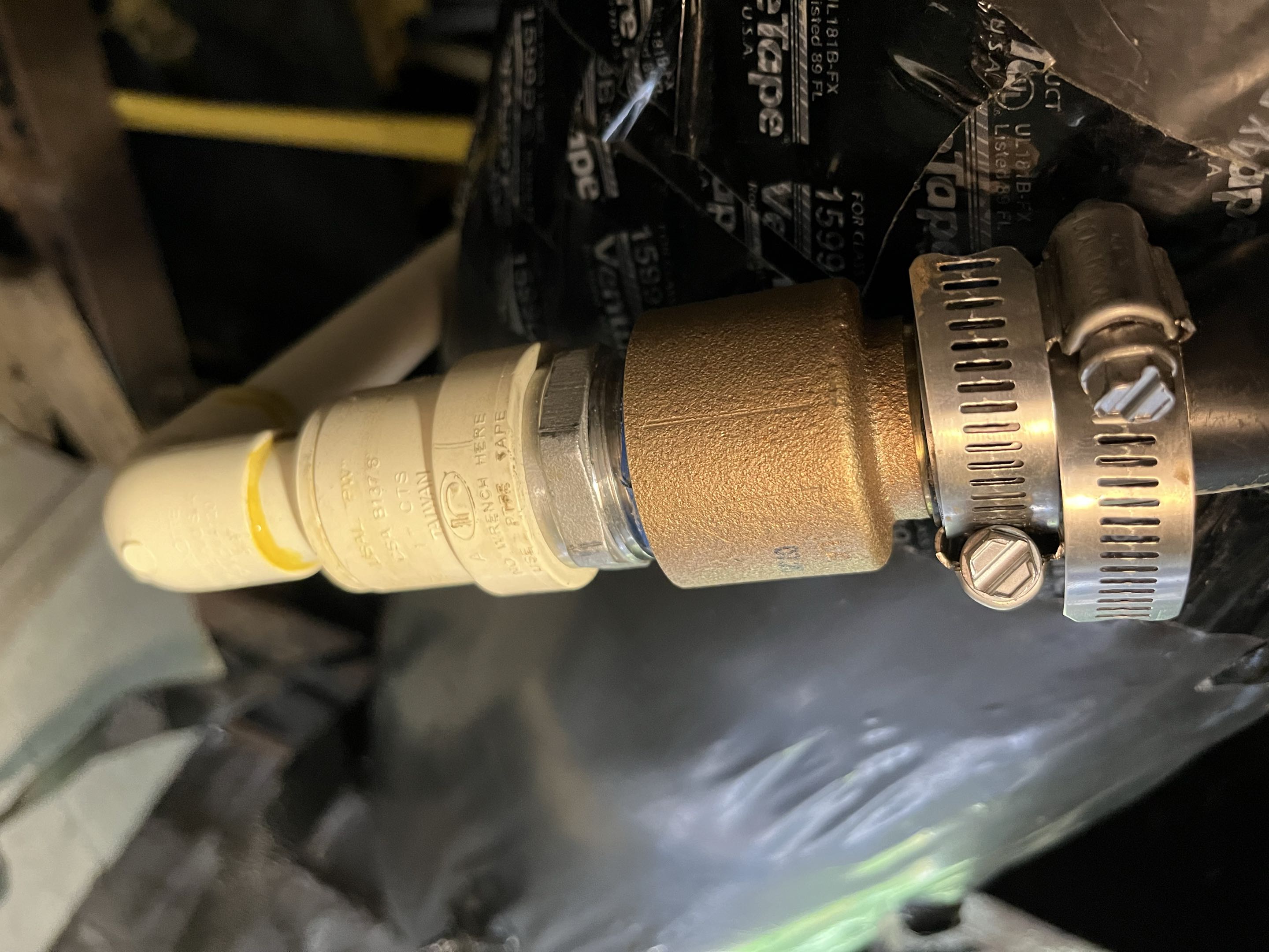 Repairing leak on incoming water service line 