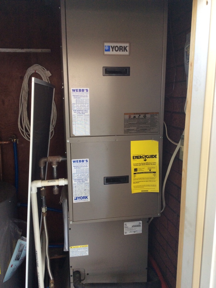 Webb’s 25pt Annual Fall Maintenance on a York 90% Gas Furnace.