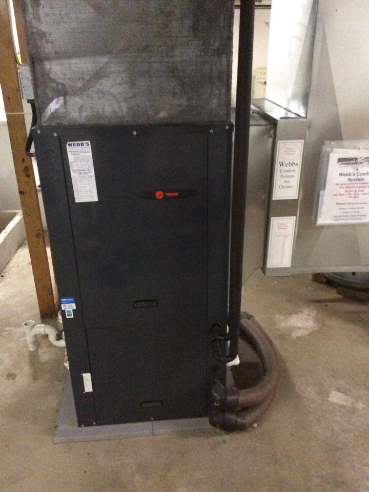 Webb’s comfort club heat clean & check on a Trane Geo-Thermal system. Webb’s comfort club heat clean & check on a Trane Geo-Thermal system.