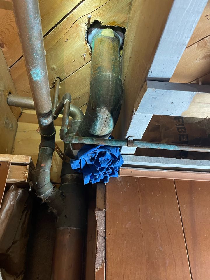 Replacement 3” copper drain line