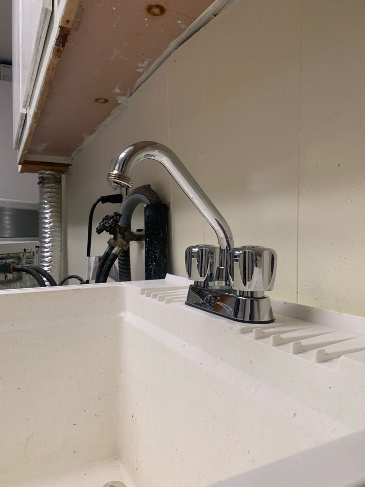 Replaced laundry faucet,1/2” shut off and 1/4” valve 