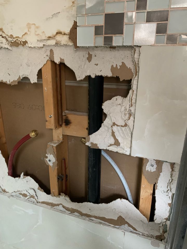 Installed shower faucet