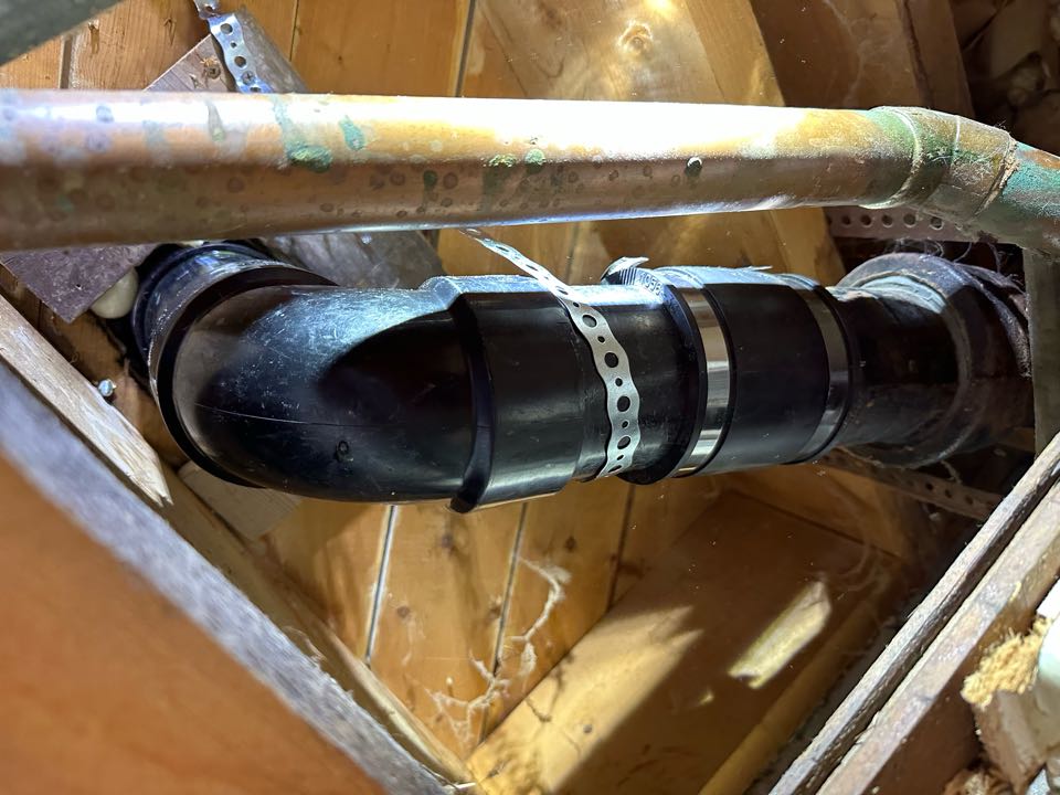 Fixed broken cast iron toilet flange 