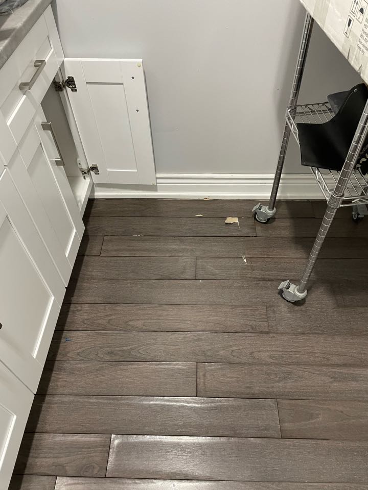 Checking for water on floor 