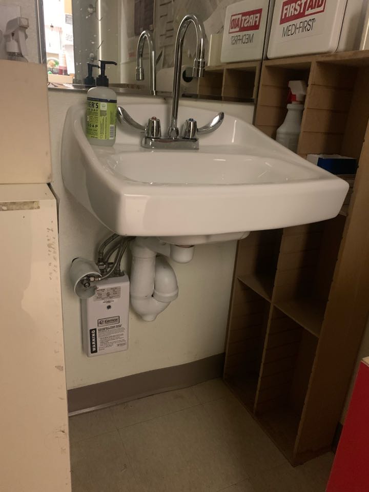 Unclogged hand sink drain