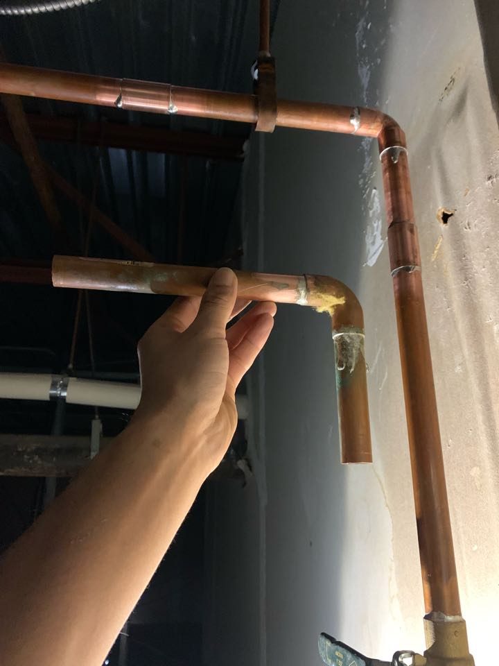 Fixed 3/4” pin hole on copper pipe