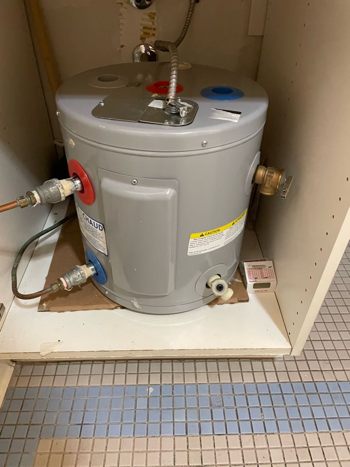 Repair hot water tank at pottery barn kids 