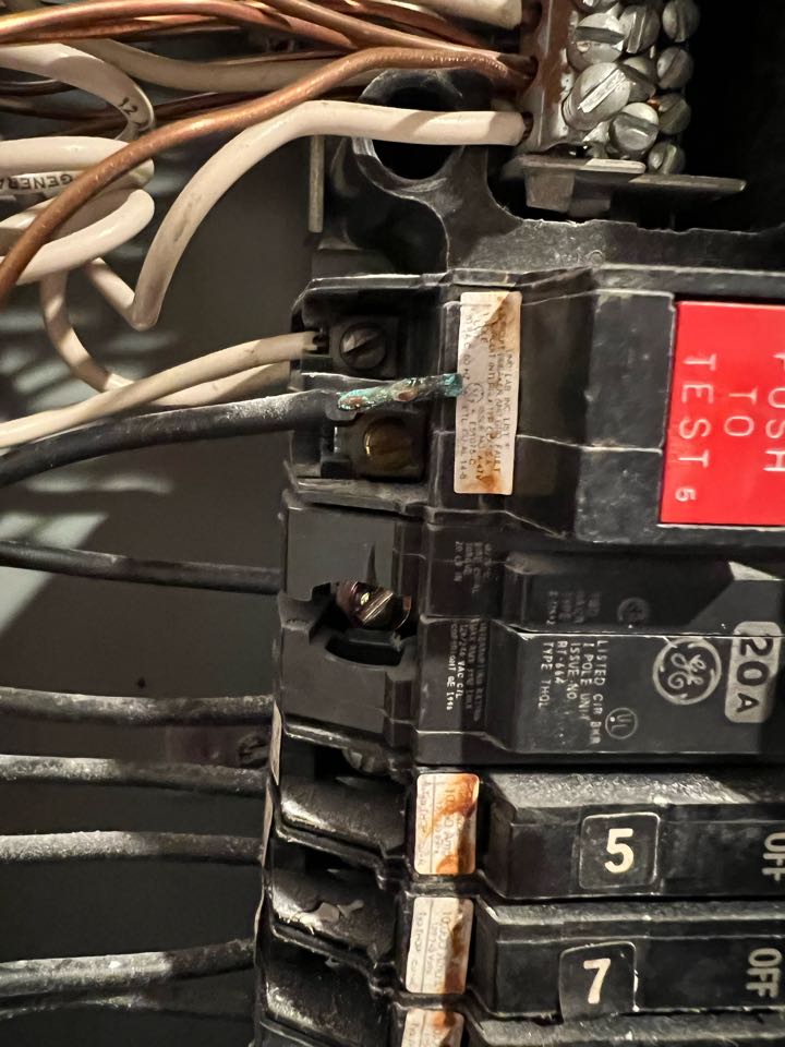 Troubleshooting power loss, receptacle replacement. Loose connections in panel