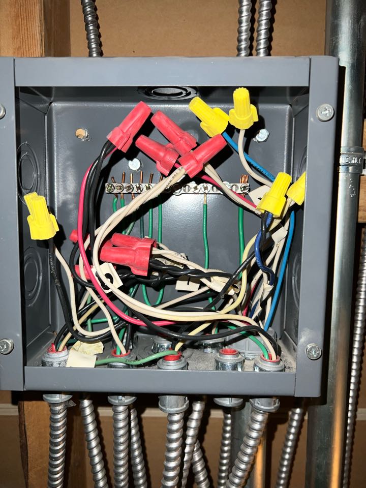 120V circuits for plugs in gym, plus added outlets because they needed more power. I figured out how much electricity they needed, and then put in new outlets in the right spots. I made sure everything was safe and worked well, so now they have more places to plug things in without any issues.