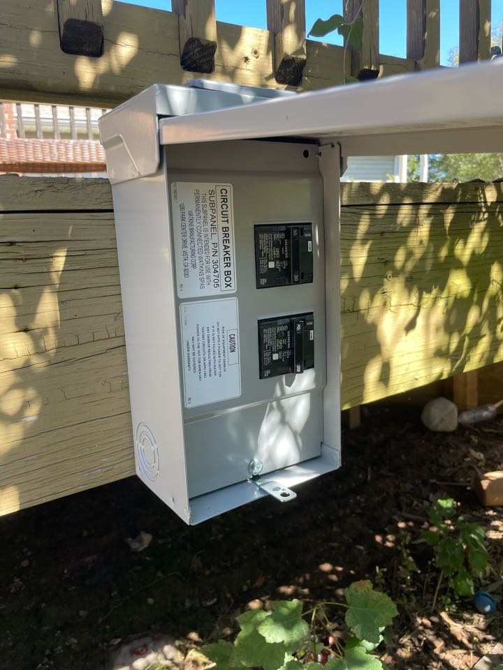 Installed a hot springs disconnect for a future hot tub installation