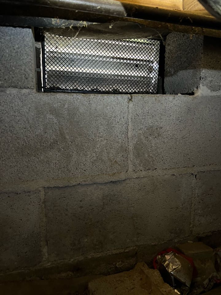 Install GFCI protected outlet for crawlspace ventilation fan.