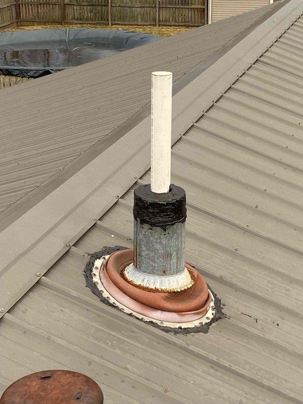 Completed installation of a Lennox gas furnace system with proper roof venting. Installed new PVC venting through the roof using appropriate weatherproofing and flashing collar to ensure watertight seal. Inspected existing ductwork connections and plumbing interfaces in the utility space, confirming all connections are secure and functioning properly.