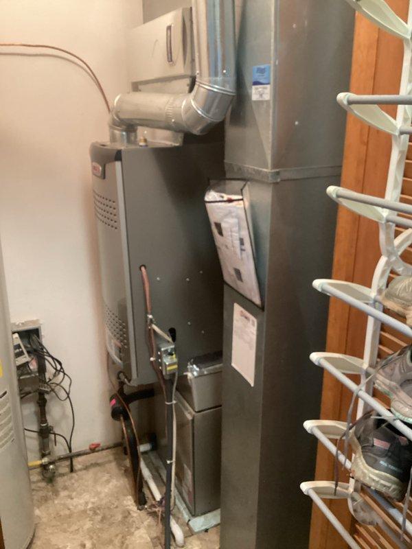 Performed scheduled winter maintenance on Lennox heating system. Inspected furnace, air handler, and associated ductwork; verified thermostat functionality with proper heat/cool settings (68°/77°) and confirmed outdoor temperature sensor accuracy (44°F). All components operating within normal parameters with no issues detected.