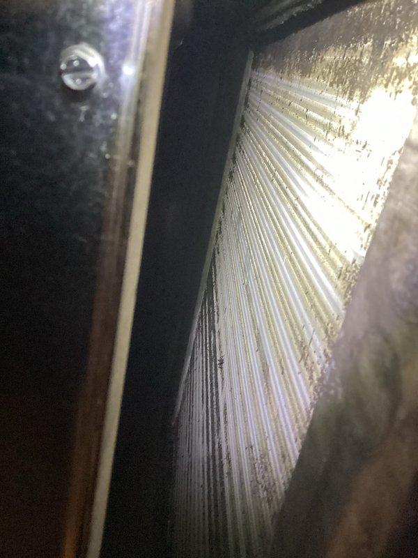 Performed scheduled winter maintenance on customer's geothermal HVAC system. Inspected heat exchanger fins for debris and cleanliness, and examined control board circuitry including capacitors and wiring connections. System is functioning within normal parameters.
