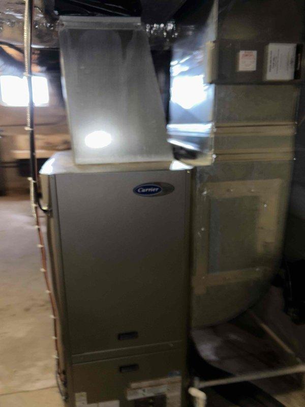 Conducted annual fall maintenance on Carrier furnace system. Inspected furnace components, checked pressure gauge readings, and verified proper operation of water supply connections to heating system. All systems operating within normal parameters.