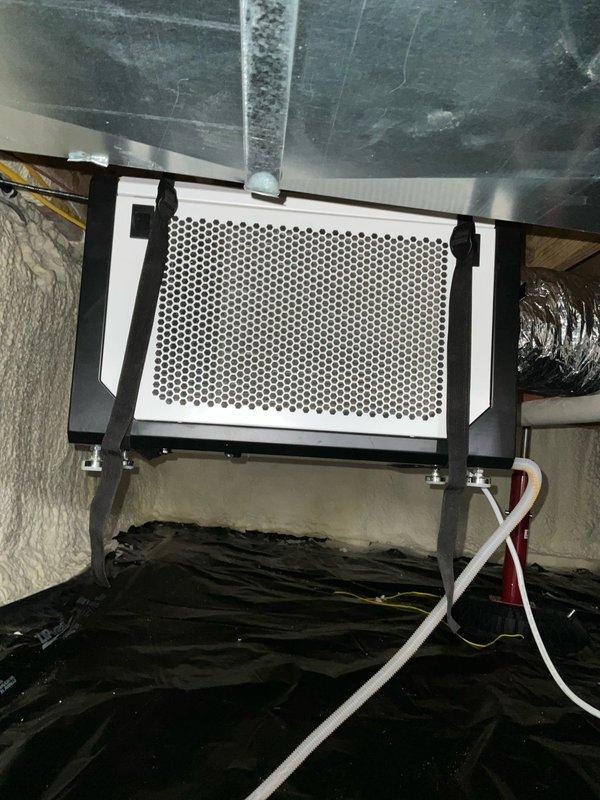 Evaluated customer's request for zoned return system to improve heating distribution between bedroom and living room areas. Inspection of existing infrastructure revealed accessible underfloor space with adequate clearance for new ductwork installation. Observed current ventilation components and assessed potential connection points for zoning implementation. Prepared comprehensive estimate for full system replacement with zoned returns to address comfort issues by preventing air blending between spaces.