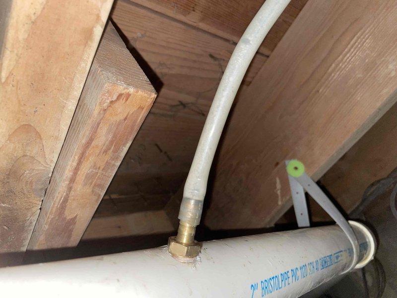 Diagnosed no heat condition in residential HVAC system. Upon inspection, identified issue with condensate drain line configuration. Corrected improper PVC piping installation and rerouted condensate drain to ensure proper system operation and prevent future heating failures.