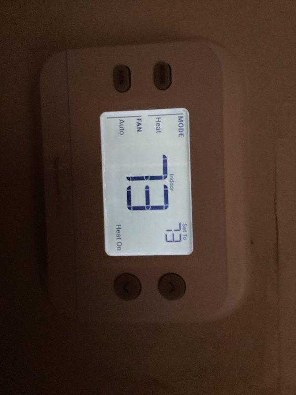 Responded to service call regarding furnace not reaching setpoint temperature of 76°F. Performed combustion analysis using UEi C161 analyzer which showed proper combustion parameters. Verified thermostat was functioning correctly, displaying 73°F with "Heat On" status. System is now operating within normal parameters and maintaining desired temperature.
