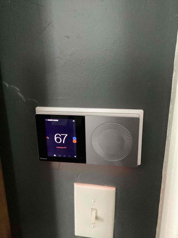 Performed CCH Basic Monthly maintenance service including filter replacement. Conducted comprehensive electrical diagnostic testing using clamp meter to verify proper system voltage and connections. Checked thermostat functionality, confirming proper temperature display (67°) and control operation.