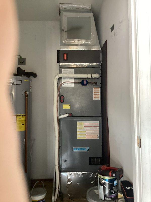 Conducted monthly maintenance service on Daikin HVAC heating system. Inspected thermostat operation and verified system functionality with temperature reading at 66°F. Filter replacement not included in this basic monthly service as noted (20x20x4 filter).