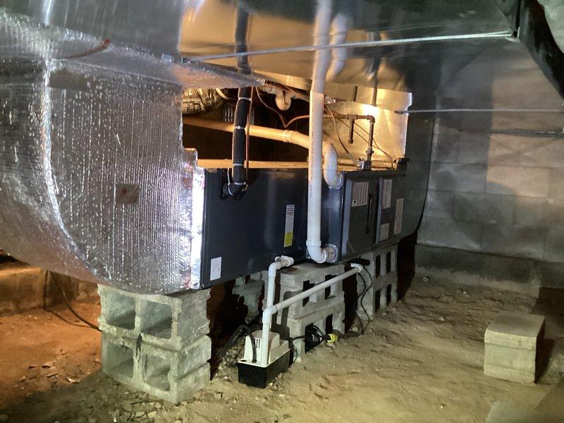 Performed warranty service on heat pump system experiencing improper cycling operation. Customer reported unit shutting off prematurely and suspected refrigerant loss. Inspected system components including furnace/air handler, ductwork, and Honeywell ProSeries thermostat, which was functioning properly in heat mode. Verified proper installation of condensate lines and ventilation.